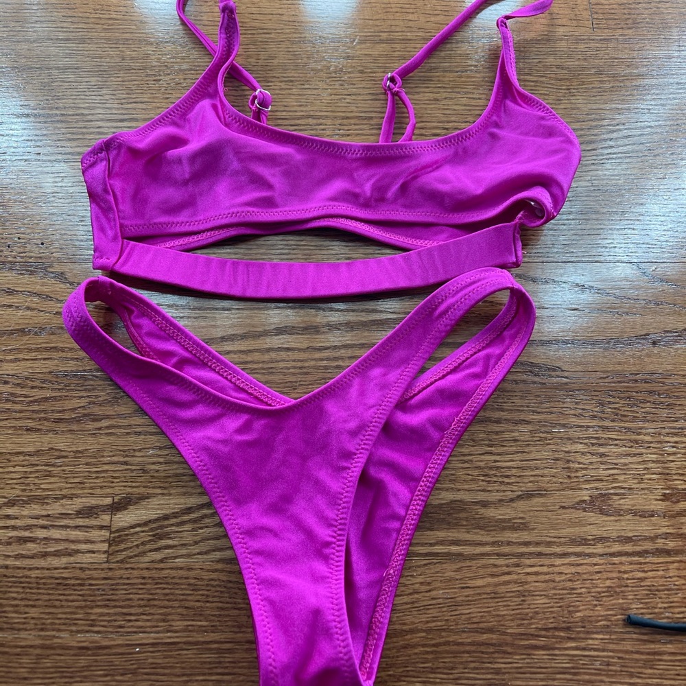 Neon pink bikini set